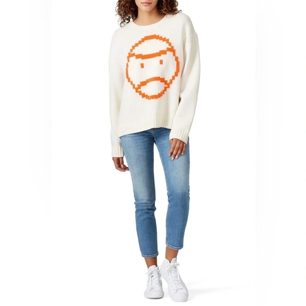 Tory Burch Sport / chunky Little Grumps pixel tennis merino wool Sweater XS